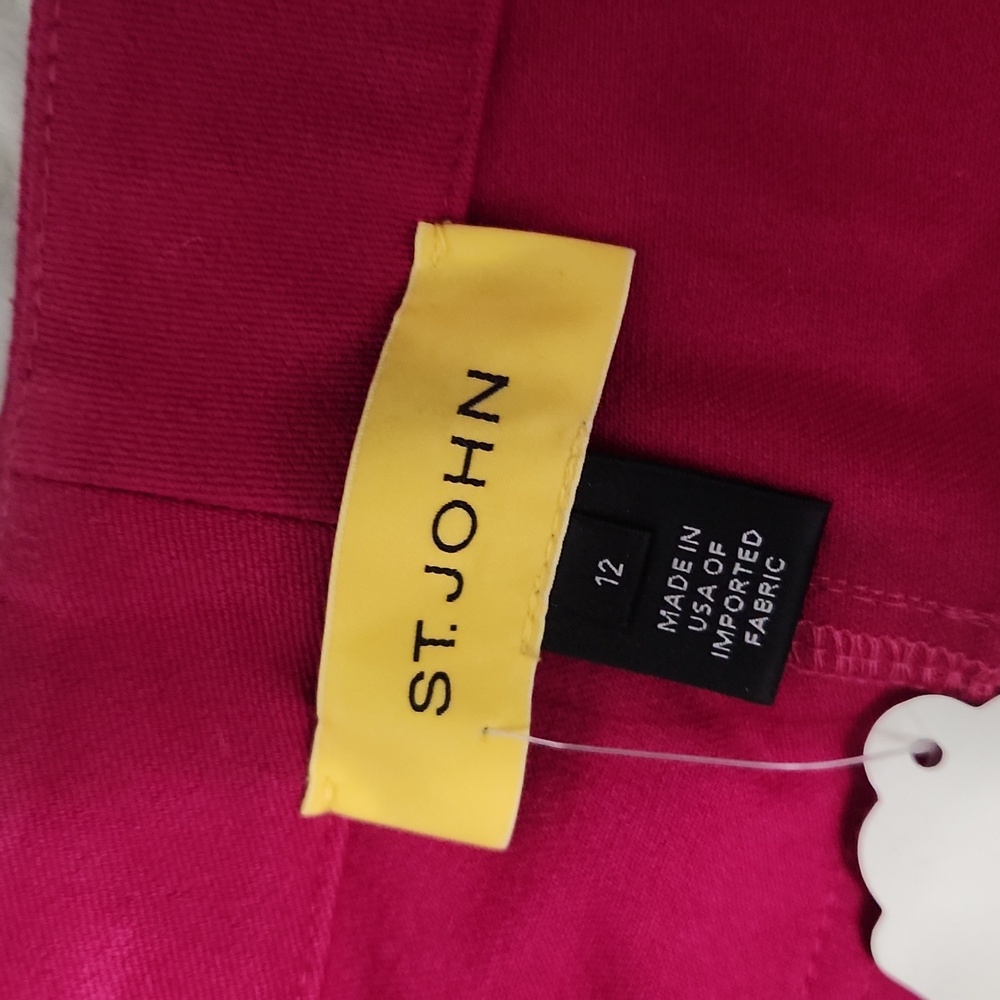 St. John Yellow Label Red Heavyweight Twill Pant Size 12 - Picture 3 of 9